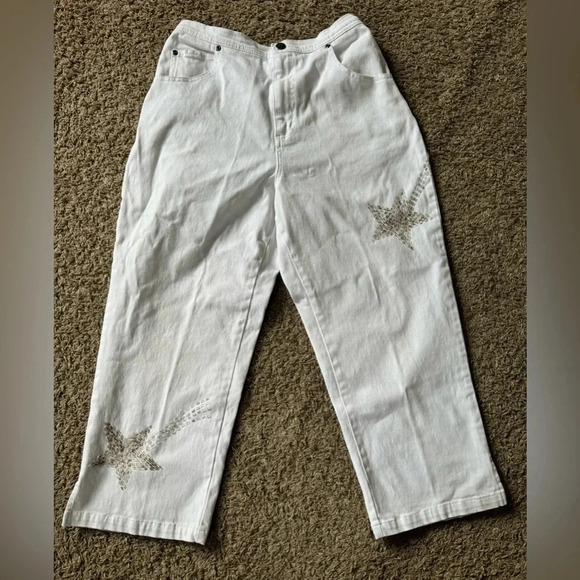 Quacker Factory White Pants Stretchy Women Size Small - Picture 1 of 6